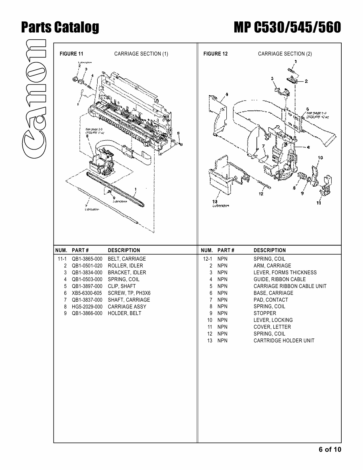 Canon MultiPASS MP-C530 C545 C560 Parts Catalog Manual-6